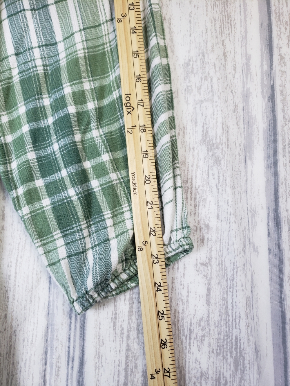 Tantrums 3/4 Sleeve Tiered tunic dress Kelly Green & Cream plaid 2X Cottagecorel - Picture 9 of 9